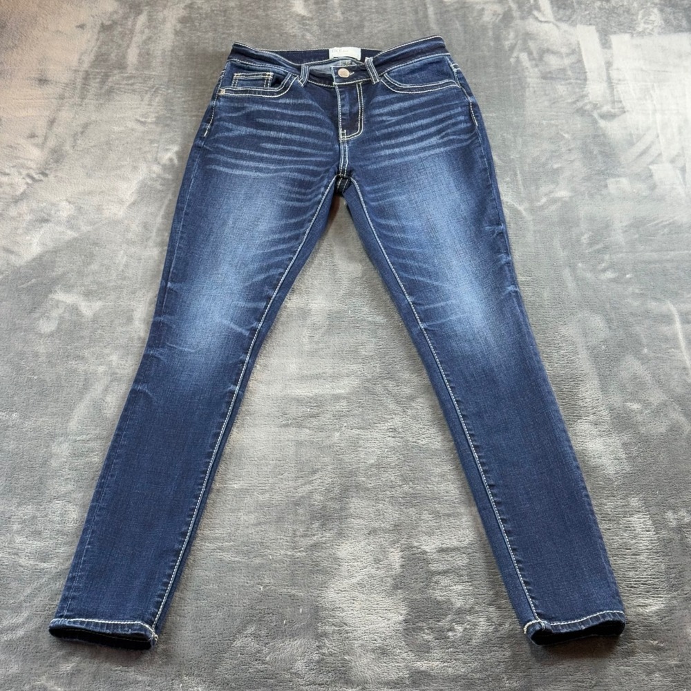 BKE Gabby Skinny Jeans Womens 25R Dark Wash Whiskered Stretch Denim